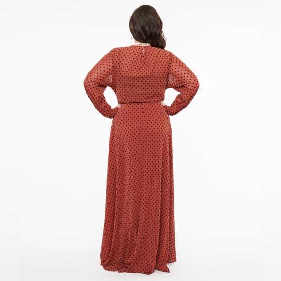 NWT Unique Vintage Farrah maxi dress sz 4X/22-24 emerald sparkle plaid ✨ - Picture 7 of 9